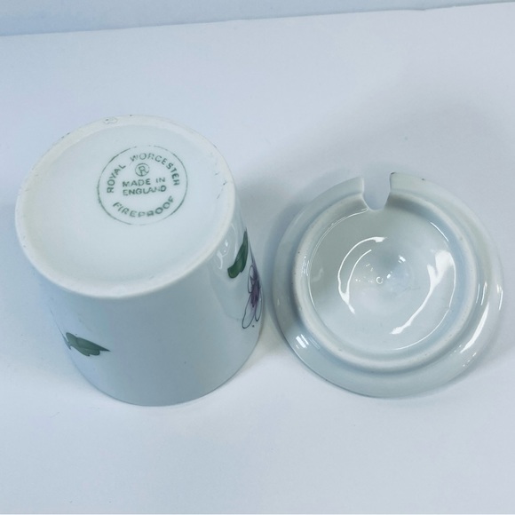 Vtg Royal Worcester Astley Porcelain Mustard Jam Jar & Lid 2 3/8” High No Spoon - Picture 5 of 6